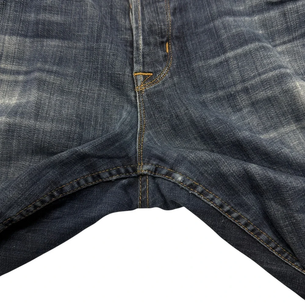 Hudson Wilde Relaxed Straight Jeans Mens 34 x 30 Dark Wash Blue Button Fly